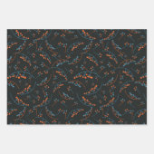 Moderne, blaugelbe Lila-Beeren-Muster Geschenkpapier Set (Vorderseite)