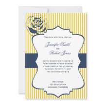 Moderne blaugelbe Streifen Hochzeitsfeier