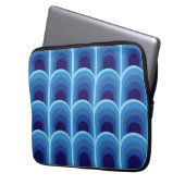 Moderne Blaugradient-Bogen-Muster Laptopschutzhülle (Vorderseite Links)