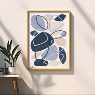 Moderne Blaugraue Abstrakte Struktur Poster