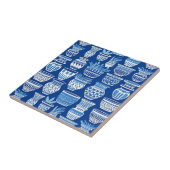 Moderne blaugriechische Tontöpfe Fliese (Seite)