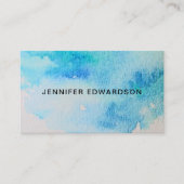 Moderne blaugrüne aquamarine Aquarell Spritzer Spl Visitenkarte (Vorderseite)