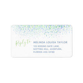 Moderne blaugrüne Aquarellabstriche adressieren Et Adressaufkleber