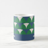 Moderne blaugrüne geometrische Retro-personalisier Kaffeetasse (Mittel)