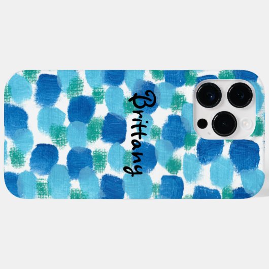 Moderne blaugrüne Kieselsteine Abstrakte Kunst Case-Mate iPhone Hülle (Rückseite (Horizontal))