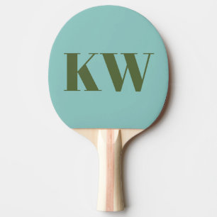Moderne Blaugrüne Monogramm-Initialen Personalisie Tischtennis Schläger