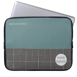 Moderne Blaupause Geometrische Gitter Laptop-Hülle Laptopschutzhülle