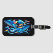 Moderne Blauwale & Wale Gepäckanhänger (Vorderseite (Horizontal))