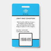 Moderne Blei-ID-Karte mit Foto und Logo Ausweis (Rückseite)