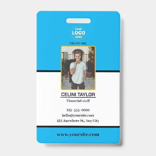 Moderne Blei-ID-Karte mit Foto und Logo Ausweis (Vorderseite)