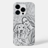 Moderne Bleistift Drawin Dog MAMA Dog Lover iPhone Case-Mate iPhone Hülle (Rückseite)