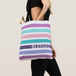 Moderne BLESSED Pastel Christlich gestreift Tasche
