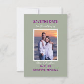 Moderne Blockbriefe und Foto - Save the Date 3X5 (Rückseite)