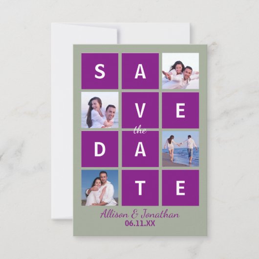 Moderne Blockbuchstaben & Foto - 3X5 Save-the-Date Save The Date (Vorderseite)