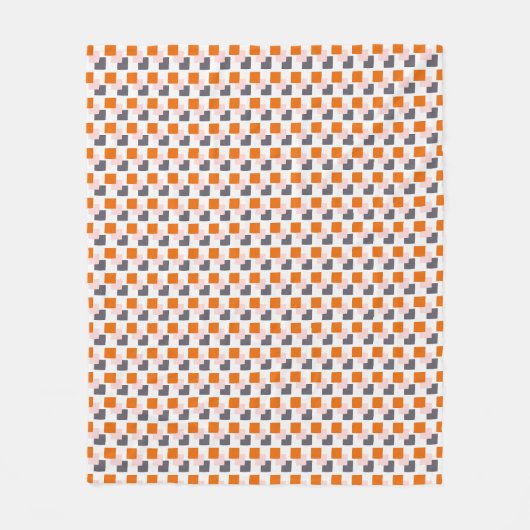 Moderne Blöcke Orange Pink Grau Fleecedecke (Vorderseite)