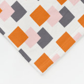 Moderne Blöcke Orange Pink Grau Fleecedecke (Ecke)
