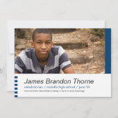 Moderne Blocks in Blue 2 Foto Abschluss laden ein Einladung (Vorderseite)