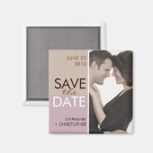 Moderne Blocks Save the Date Brown & Lavender Magnet (Vorderseite/Rückseite)