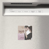 Moderne Blocks Save the Date Brown & Lavender Magnet (In Situ (Geschirrspüler))