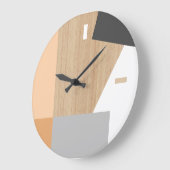 Moderne Blockstreifen Musterkunst auf Imitaten Hol Große Wanduhr (Winkel)