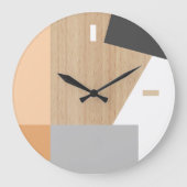 Moderne Blockstreifen Musterkunst auf Imitaten Hol Große Wanduhr (Vorderseite)