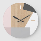 Moderne Blockstreifen Musterkunst auf Imitaten Hol Große Wanduhr (Vorderseite)