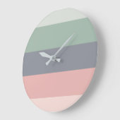 Moderne Blockstreifen pastellfarbenes Muster Große Große Wanduhr (Winkel)