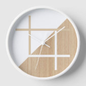 Moderne Blockstreifenmuster auf Imitaten aus Holz Uhr (Vorderseite)