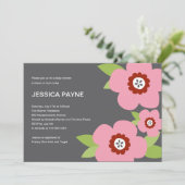 Moderne Bloms Baby Dusche Einladung (Stehend Vorderseite)