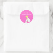 Moderne Blonde Silhouette Sticker-Pink Runder Aufkleber (Tasche)