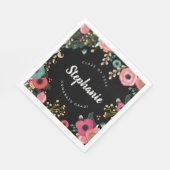 Moderne Bloral Custom Graduation Party Serviette (Ecke)