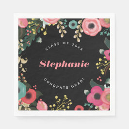 Moderne Bloral Custom Graduation Party Serviette