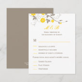 Moderne Bloral Wedding RSVP Card - Senf Karte (Vorne/Hinten)
