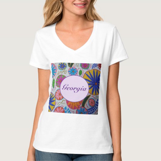 Moderne blorale Frauen T-Shirt (Vorderseite)