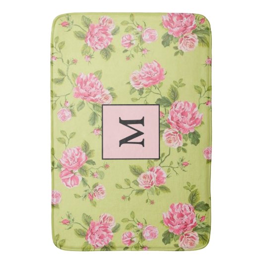 Moderne blorgrüne Rose Badematte (Vorderseite Vertikal)