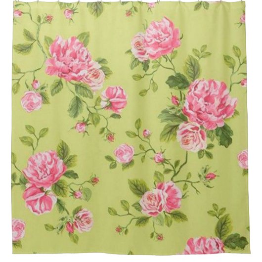 Moderne blorgrüne Rose Duschvorhang (Vorderseite)