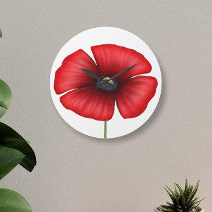 Moderne blorrote Mohnuhr Große Wanduhr