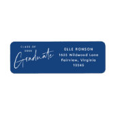 Moderne Blue Abschluss Rücksendeadresse (Vorne)