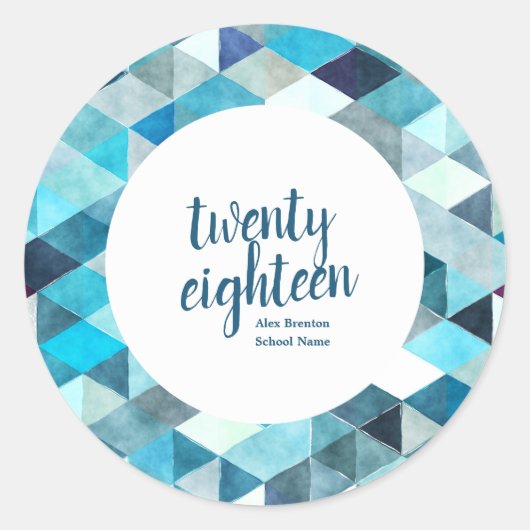 Moderne Blue Abstrakt Graduate Custom Stickers (Vorderseite)