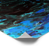 Moderne Blue Abstrakt Print Art Decors Poster (Ecke)