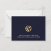 Moderne Blue and Gold Business Note Card Mitteilungskarte (Vorderseite)