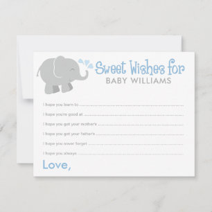 Moderne Blue and Gray Elephant Boy Baby Dusche