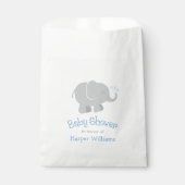 Moderne Blue and Gray Elephant Boy Baby Dusche Geschenktütchen (Vorderseite)