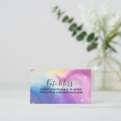 Moderne Blue and Pink Holographic Business Card Visitenkarte (Stehend Vorderseite)