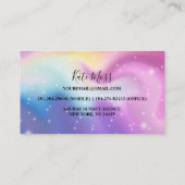 Moderne Blue and Pink Holographic Business Card Visitenkarte (Rückseite)