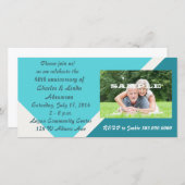 Moderne Blue Anniversary Fotokarte (Vorne/Hinten)