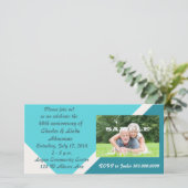 Moderne Blue Anniversary Fotokarte (Stehend Vorderseite)