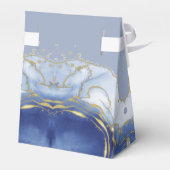 Moderne Blue Aqua Marble Wedding Geschenkschachtel (Rückseite)