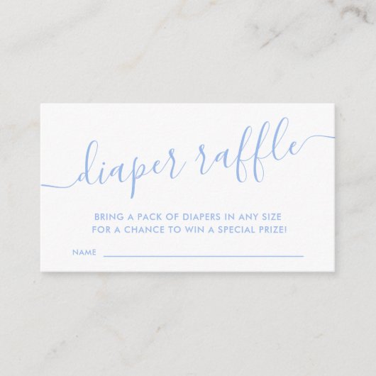 Moderne Blue Baby Diaper Raffelsticket Eintrittska Begleitkarte (Vorderseite)