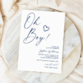 Moderne Blue Baby Dusche Einladung